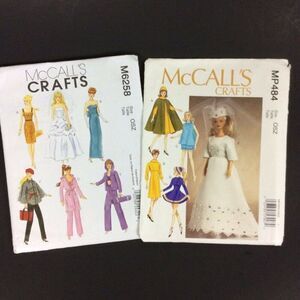 McCalls 11 Inch Fashion Doll Clothes 2 Sewing Patterns 4702 M6258 CUT